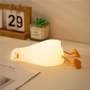 Benson Lying Flat Duck Night Light LED Squishy Duck Lamp Rechargeable Bedside